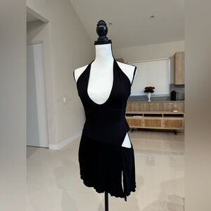 I AM GIA XS BLACK HALTER MINI DRESS